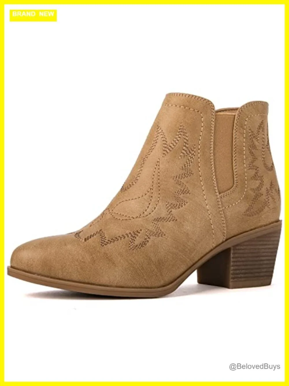 Women's Cowgirl Boots Ankle Pull On Comfortable Low Heel Western Boots
